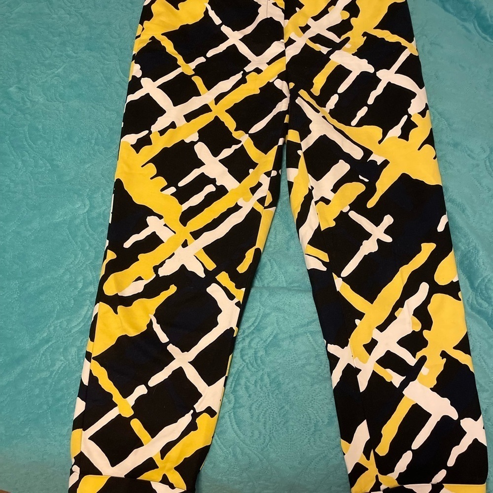 Liz‎ Claiborne Womens Abstract Print Pants 14T Tall Multicolor Cotton/Spandex
